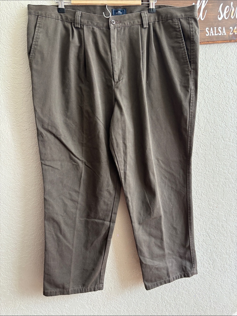 Dockers Olive Chino Pants with Pleated Front